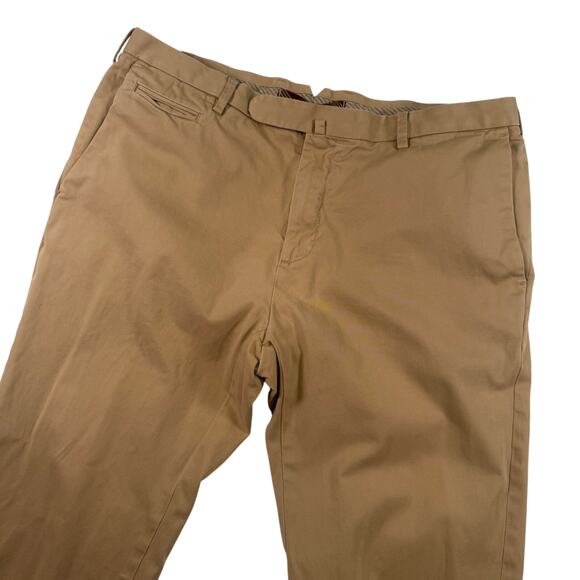 Brooks Brothers Other - Brooks Brothers Men’s 36x34 Red Fleece Chino Pants Stretch Cotton Tan Flat Front
